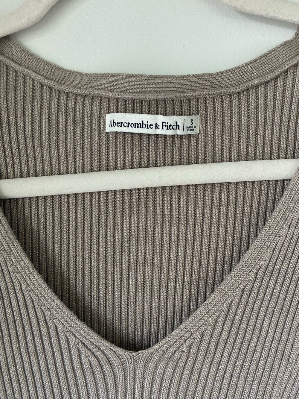 Abercrombie & Fitch Ribbed Bodysuit Taupe Brown Size S - Picture 3 of 3